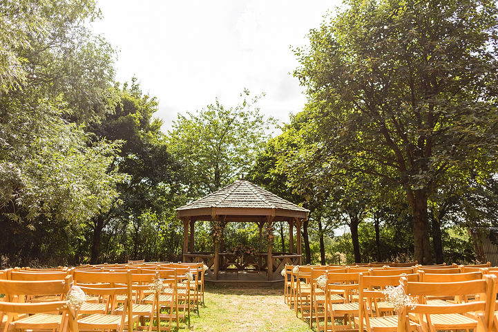The Orchard Pavillion outdoor ceremony venue at Bourton Hall