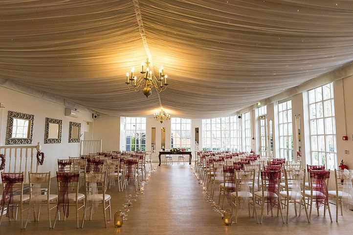 The Banqueting Hall set for a ceremony at Warwick House