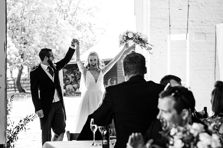 Bride and groom at Longbourn Estate Barn Wedding