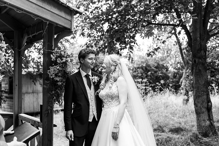 Outdoor ceremony at The Orchard Pavillion at Crockwell Farm