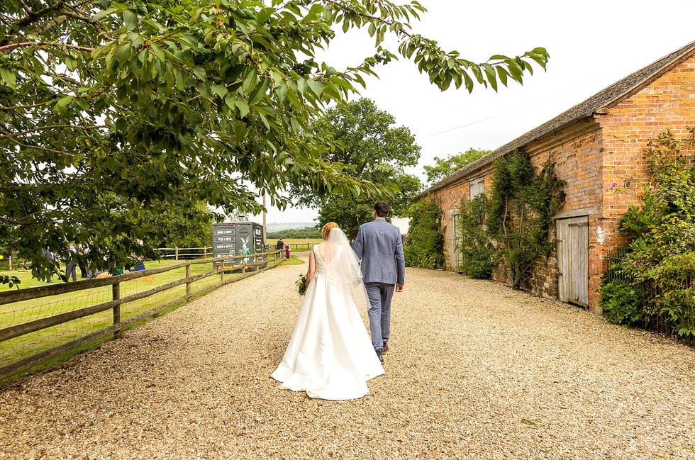 Bride and groom at Park Farm wedding venue near Daventry