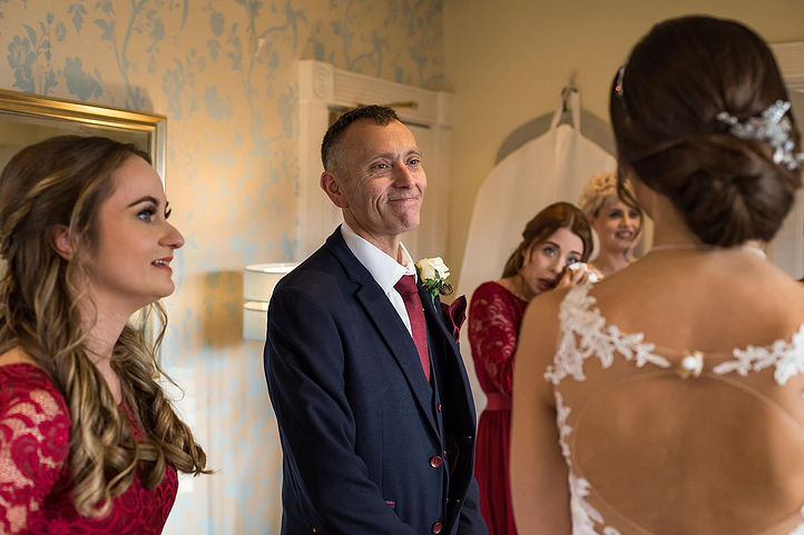 Dads reaction to bride at Warwick House
