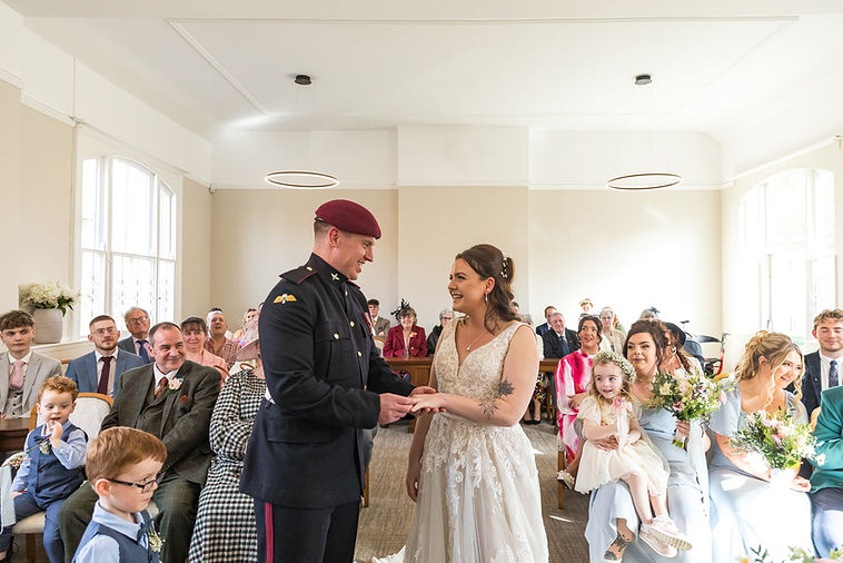 Ceremony in The Bloxom Room, Rugby registry office