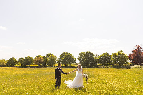Bride and groom at Longbourn Estate Barn wedding