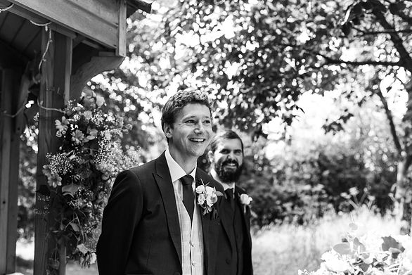 Grooms's reaction to seeing the bride
