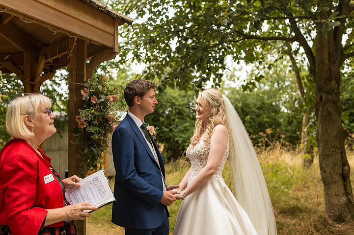 Outdoor ceremony at The Orchard Pavillion at Crockwell Farm