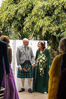 Wedding ceremony at Riverside Glass House in Jephson Gardens in Leamington Spa