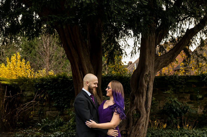 Couple in the gardens at St Johns House in Warwick