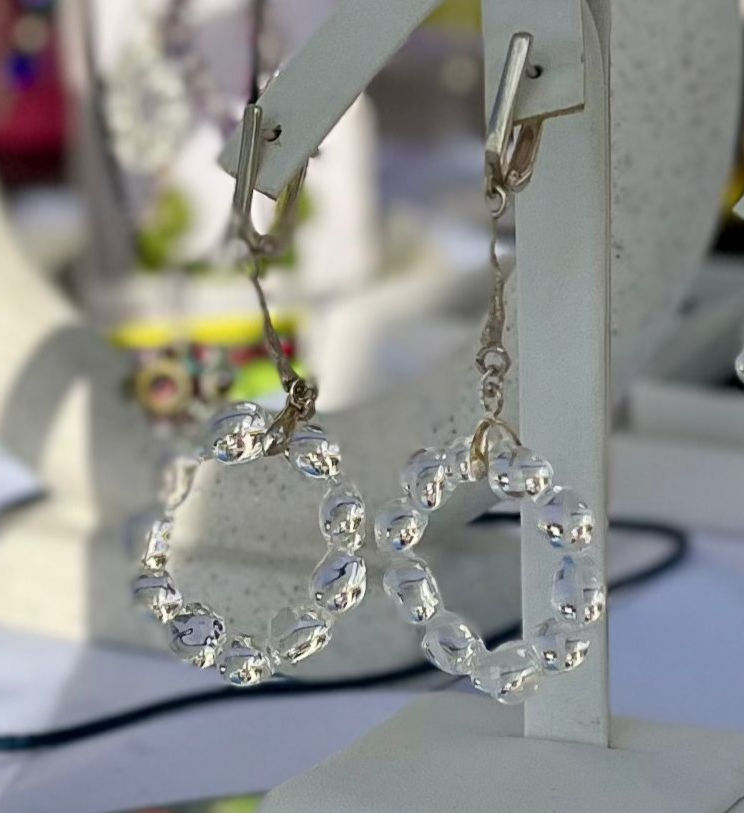 תמונה ממוזערת: עגילים בניפוח זכוכית שקופה - מחזור של סמסרה