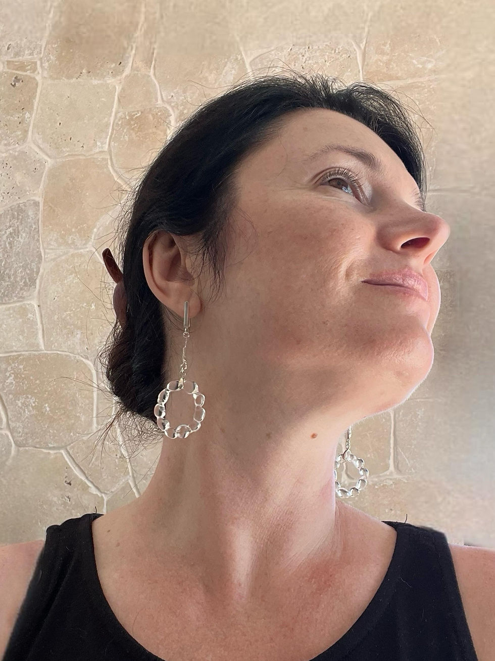 תמונה ממוזערת: עגילים בניפוח זכוכית שקופה - מחזור של סמסרה