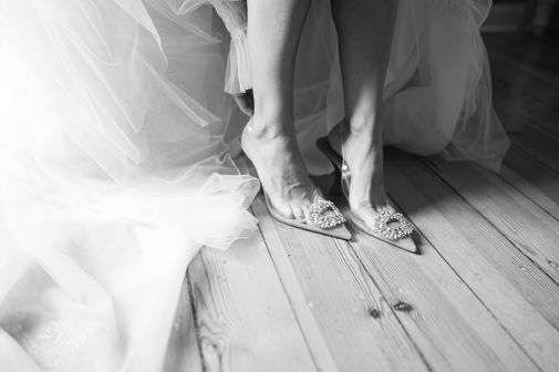 Brautschuhe aus nächster Nähe, Hochzeit