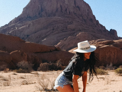 A woman in Spitzkoppe, Namibia