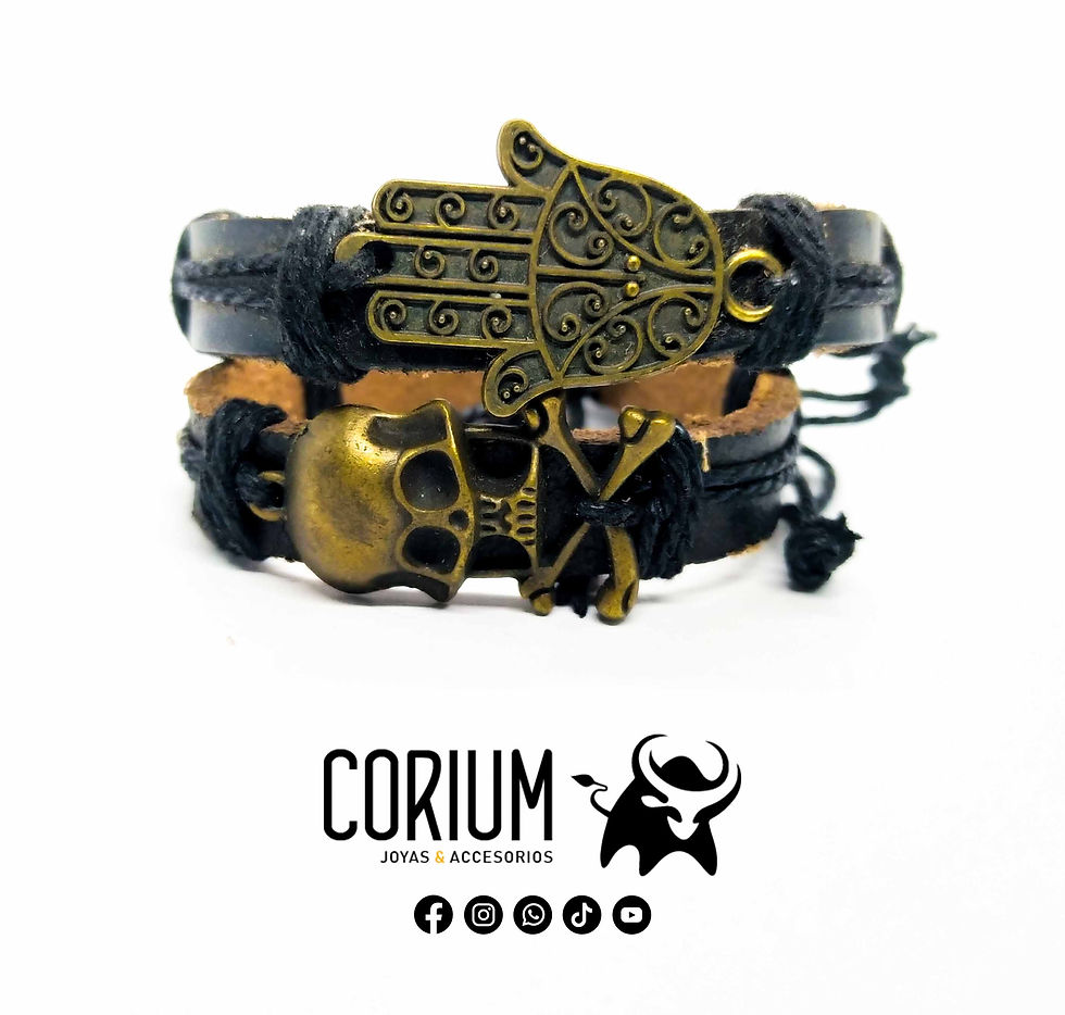 Miniatura: PULSERAS Cuero Retro  (SIN bolsa de franela)