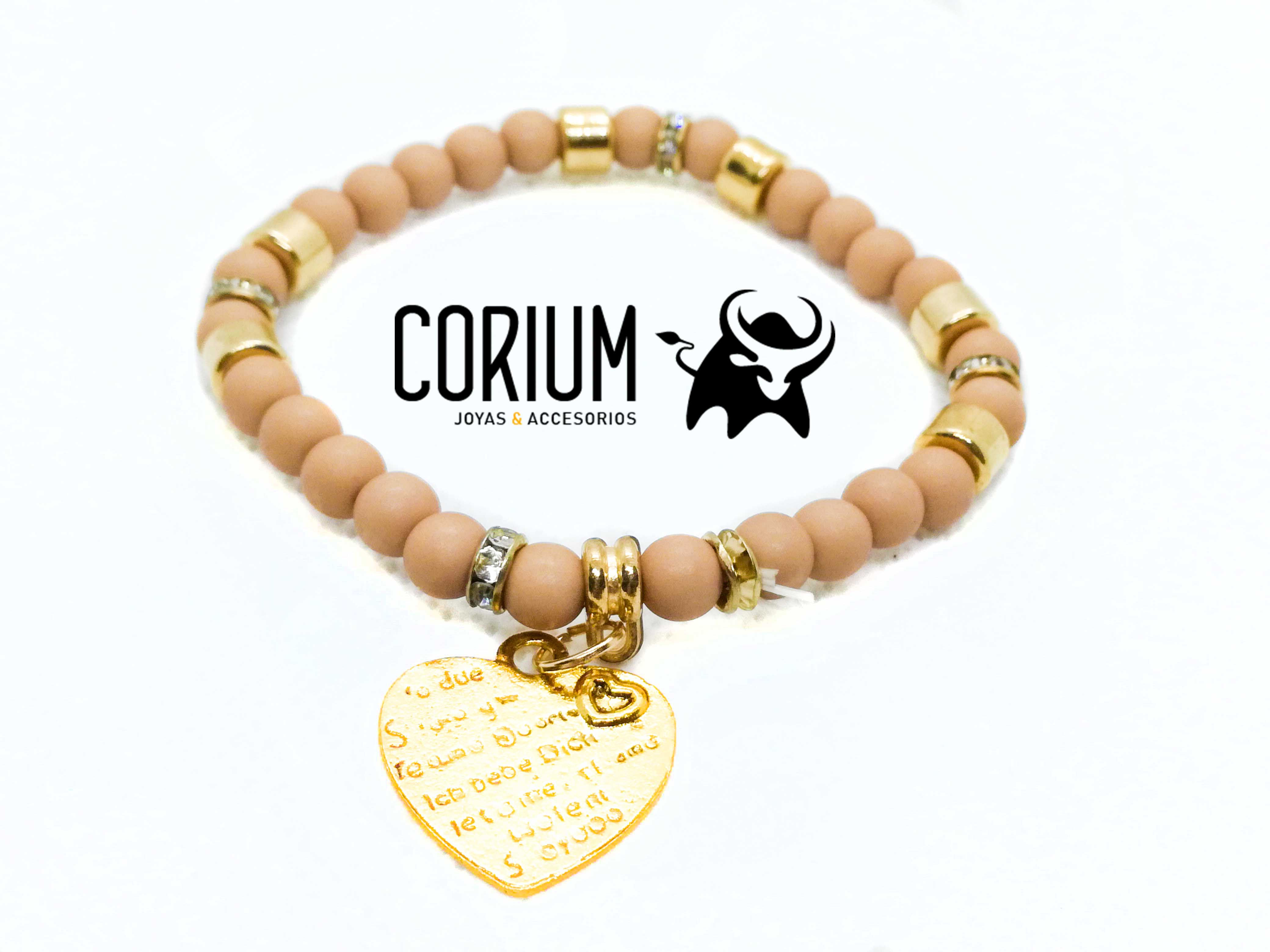 Pulsera Rosada Corazón (SIN bolsa de franela)