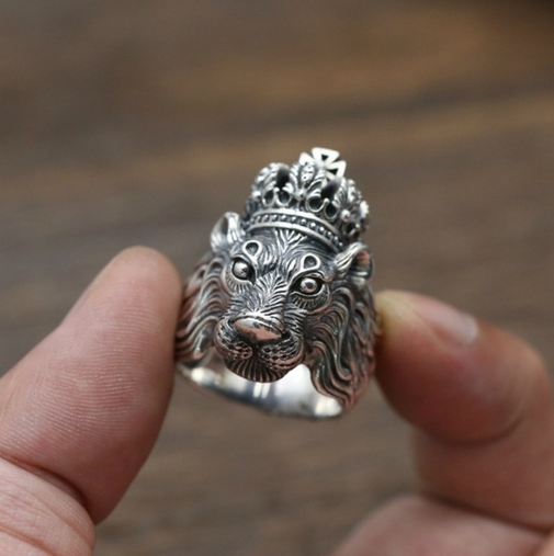 Miniatura: Lion King Plateado (Talla N°9 y N°10)  (en bolsa de franela)