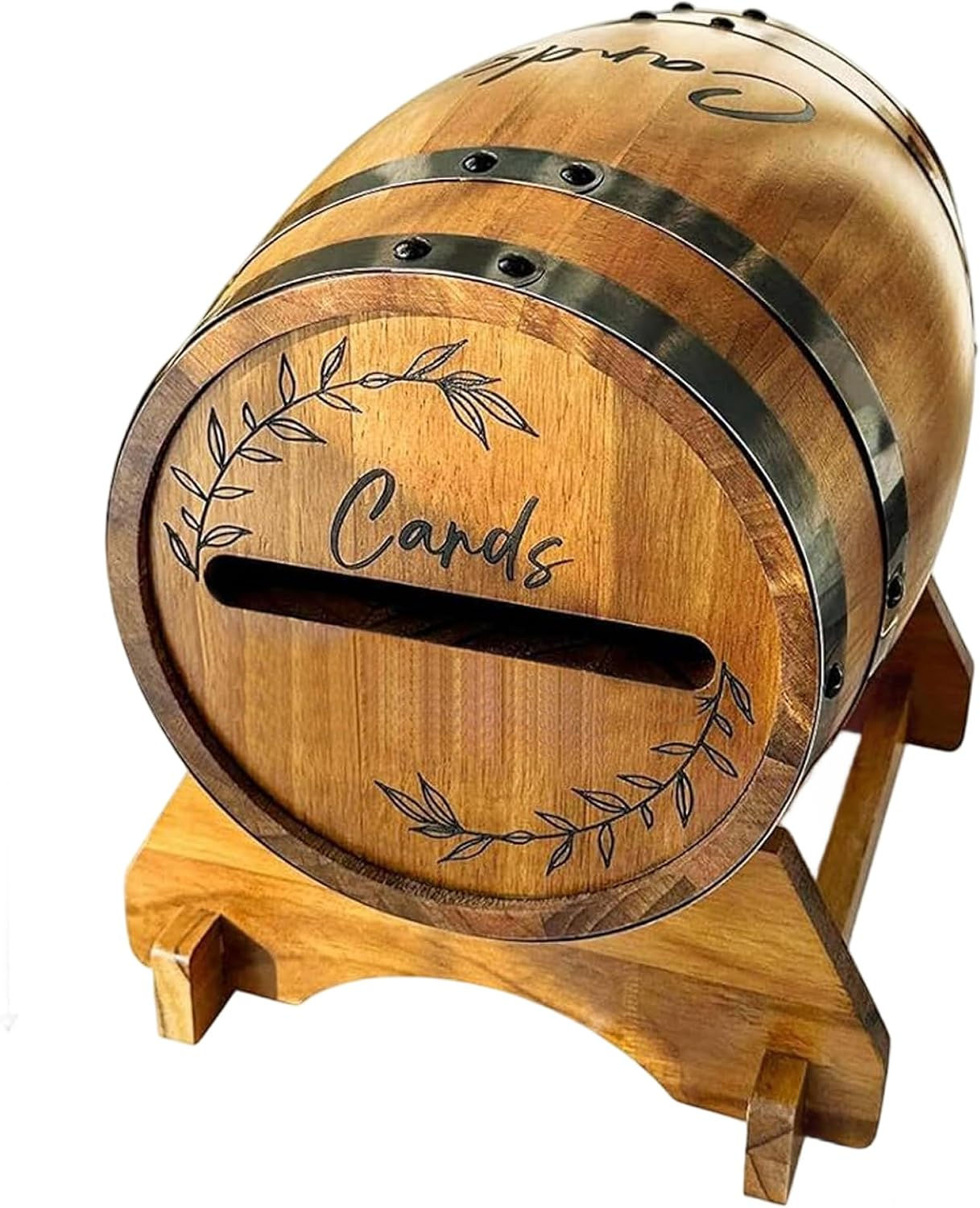 Whiskey Barrel (Small) Card Box : "Cards"