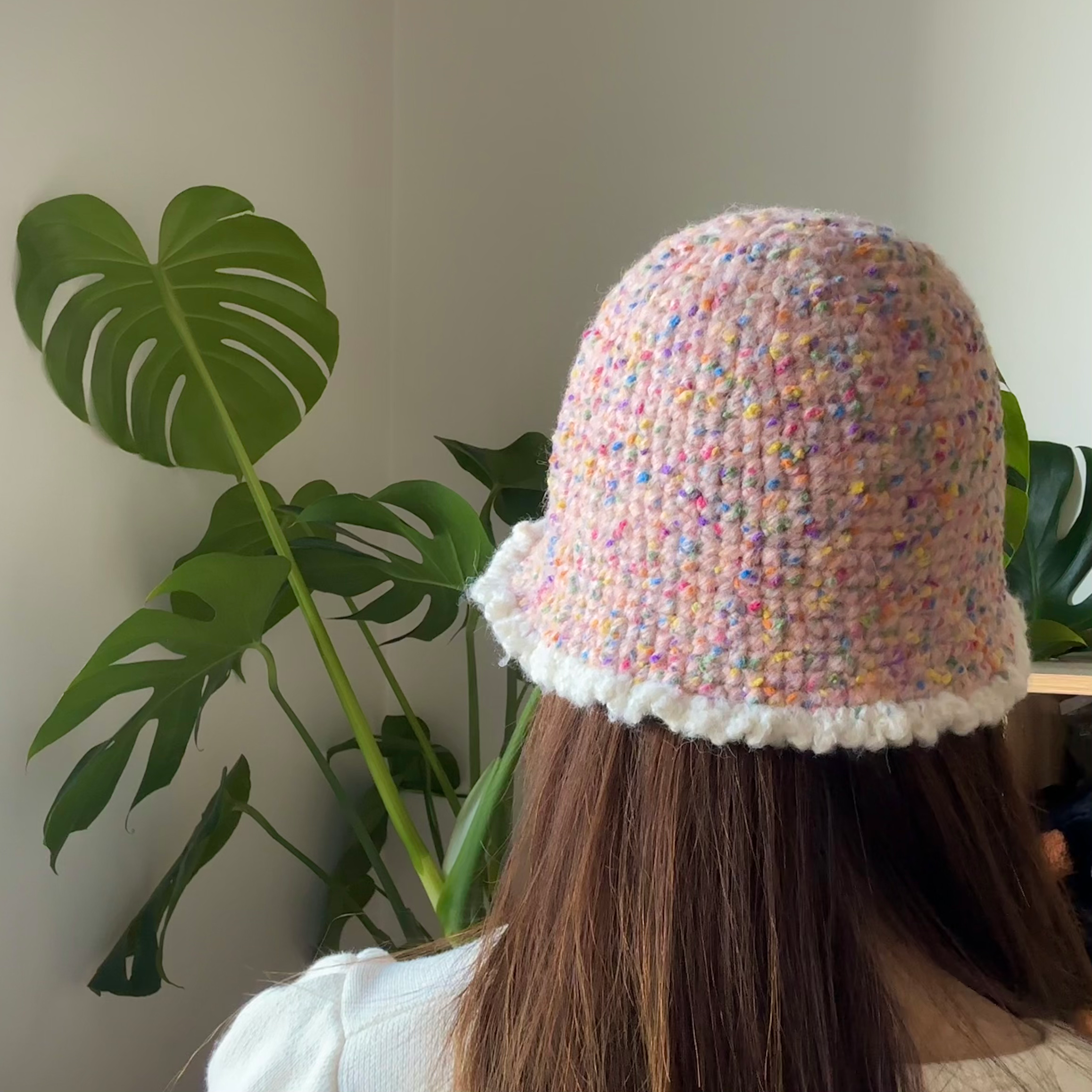 Pink Snuggle Crochet bucket hat