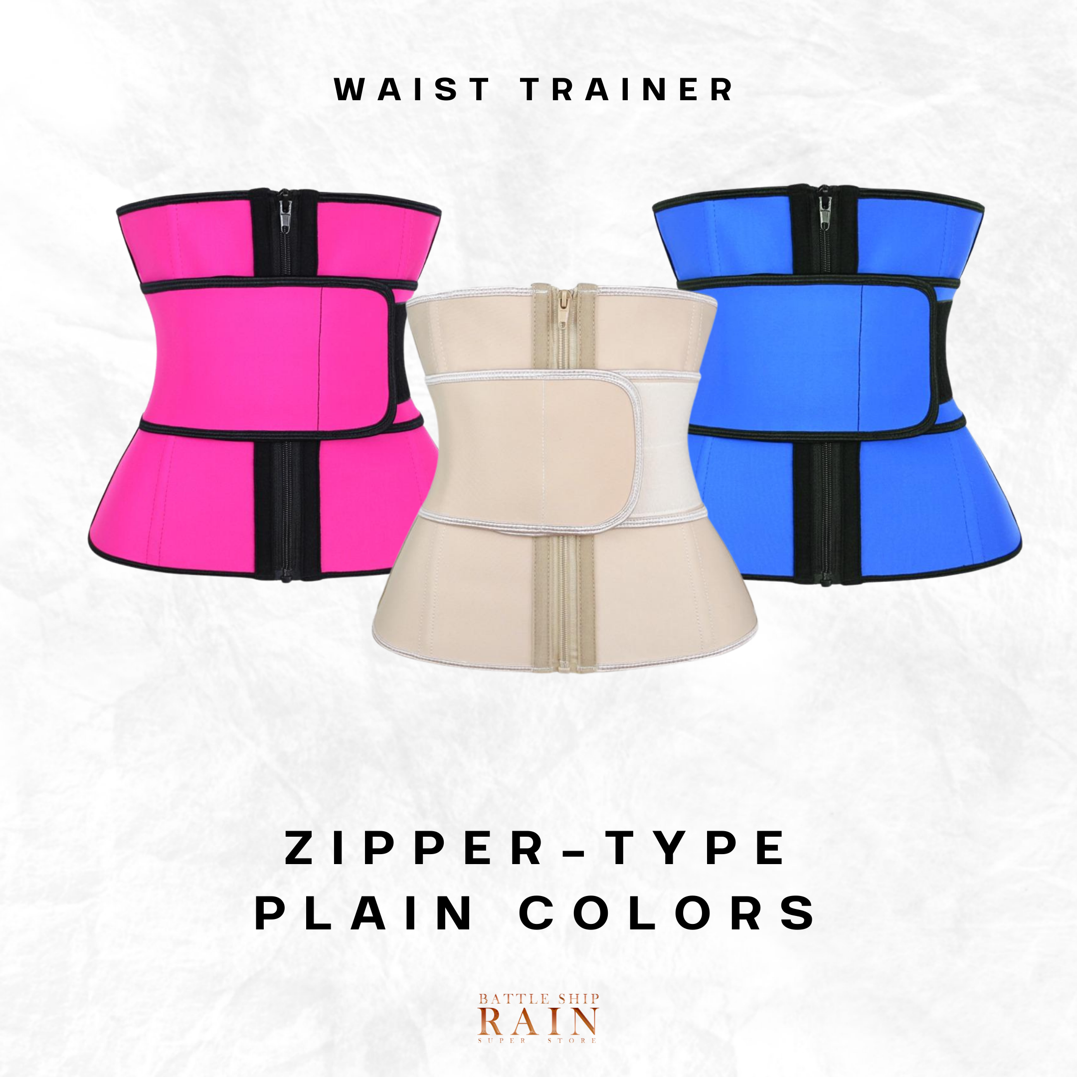 Waist Trainer Zipper-type plain