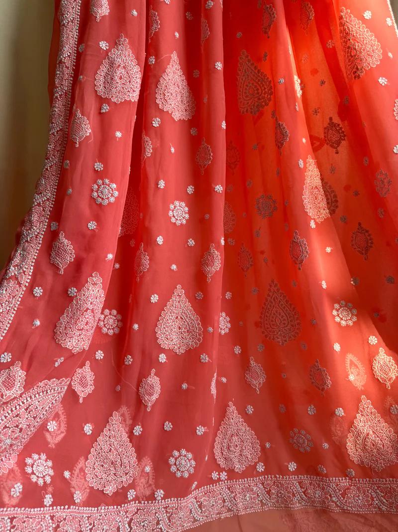 Georgette Chikankari Sarees