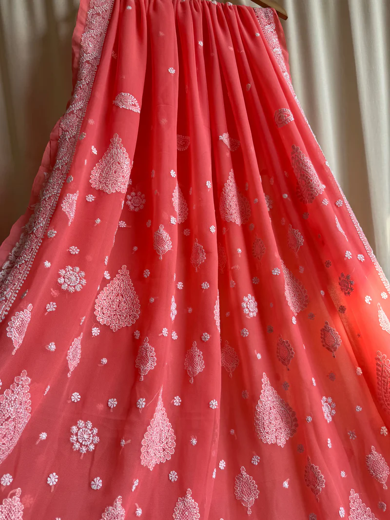 Georgette Chikankari Sarees