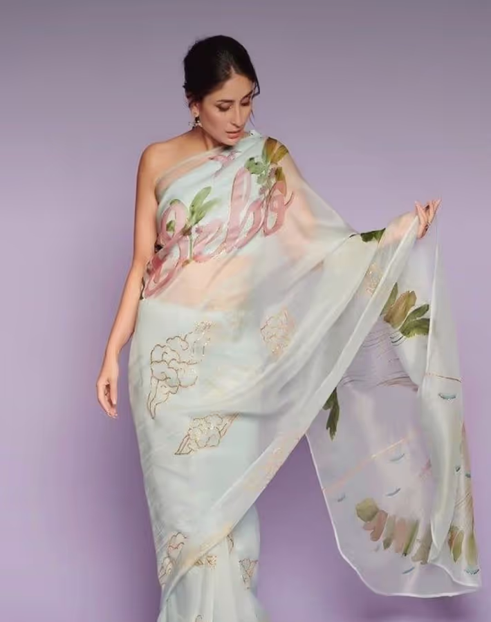 Actress in organza saree
