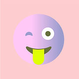 Piscando o rosto com a língua