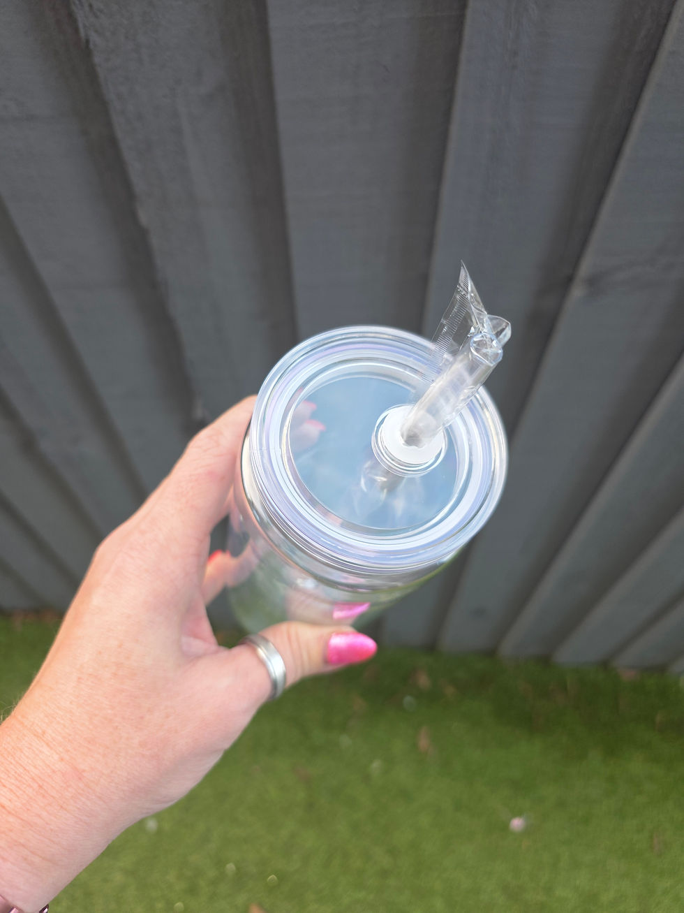 Thumbnail: 20oz Double Walled Snowglobe Tumbler Acrylic Blank Predrilled with Straw and Lid
