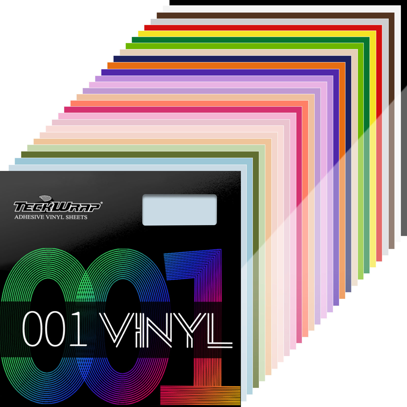 TeckWrap 001G Glossy Vinyl Sheet Pack 12x12" - 27 sheet