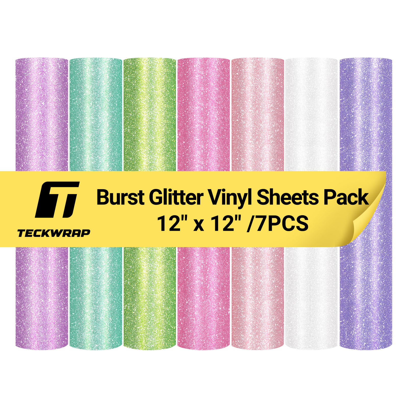 TeckWrap Burst Glitter Sheet Pack 12x12" - 7 sheets