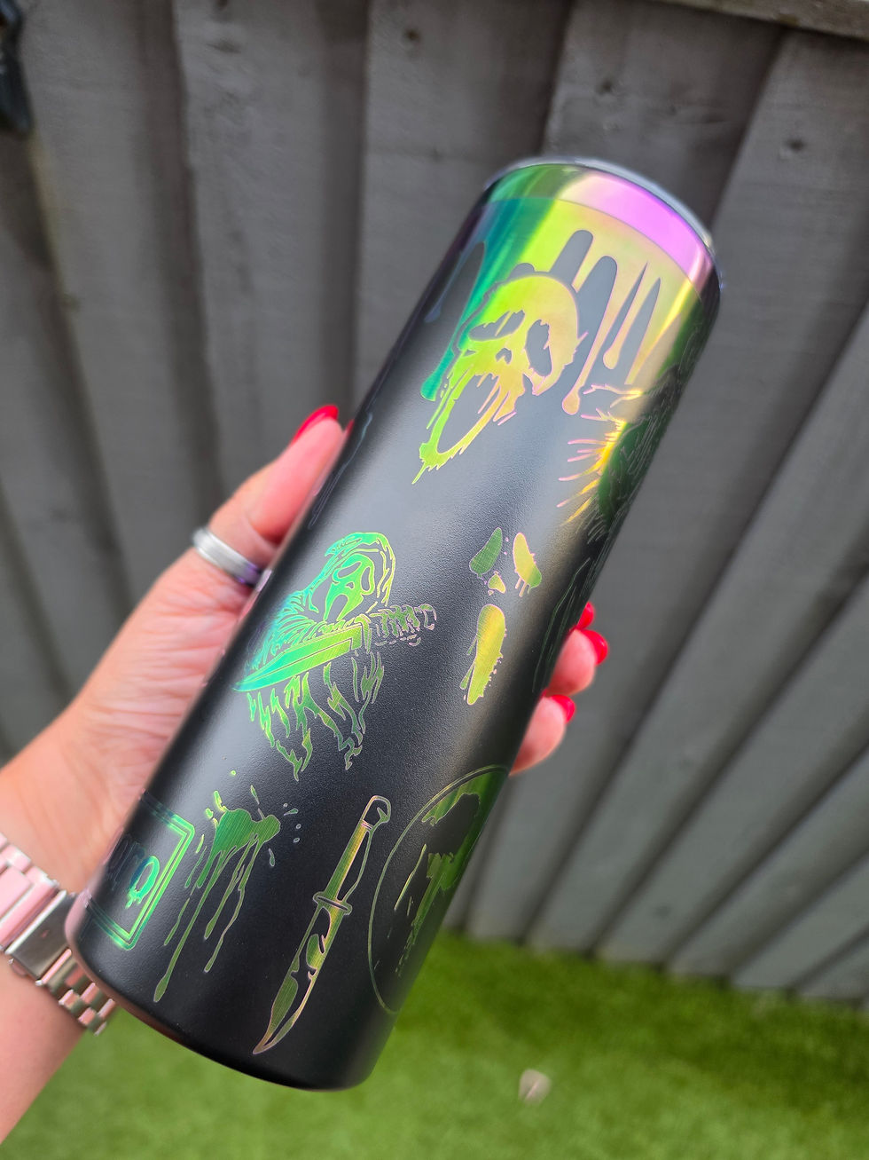 Thumbnail: Ghost face Laser Engraved tumbler