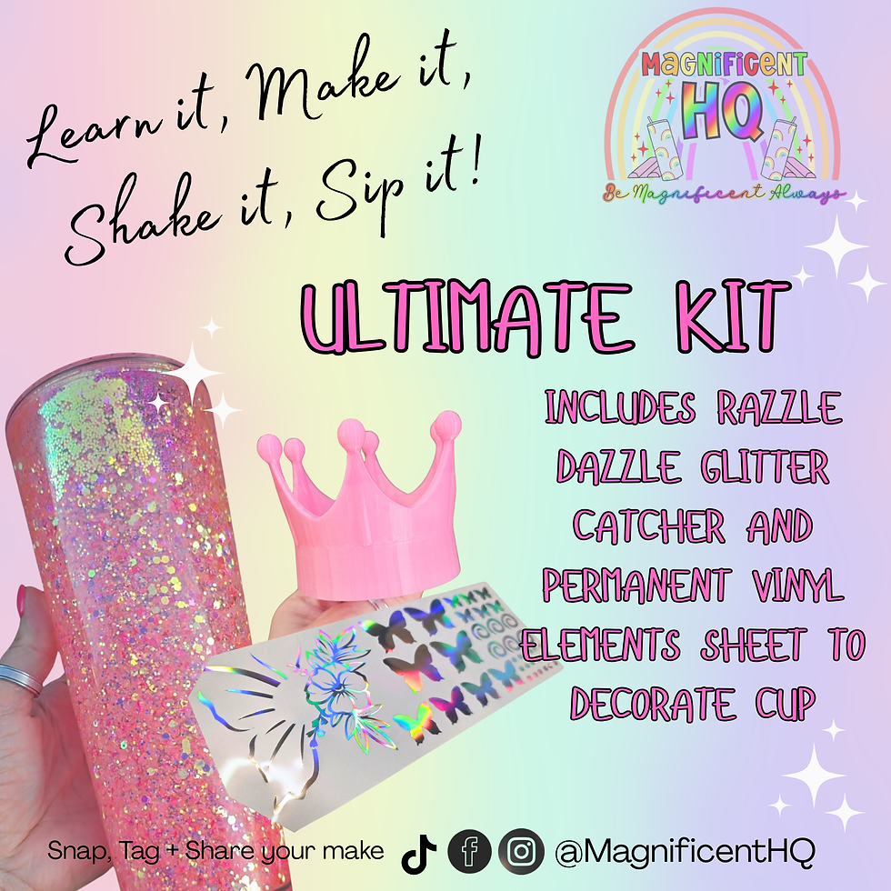 Thumbnail: Snowglobe Tumbler Starter Kit - All materials provided- Glitter Drinkware
