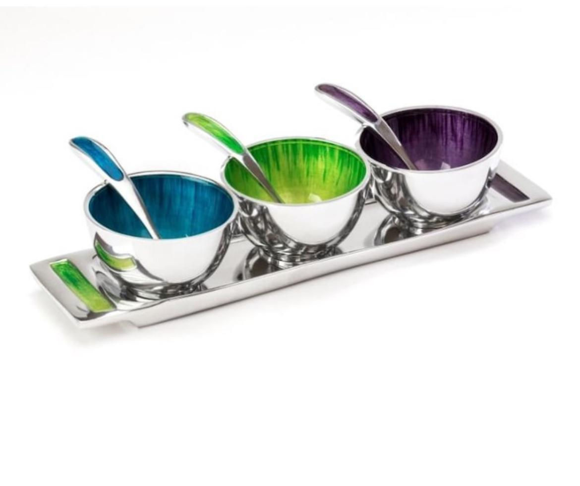 Chrome Coloured Dip Dish