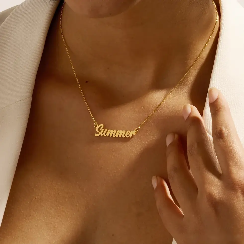 Thumbnail: Custom Name Necklace for Women Jewelry Men Chain Choker Collar Personalizado