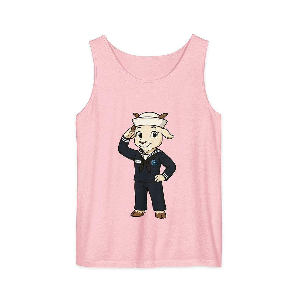 Thumbnail: Grace The Goat Unisex garment-dyed tank top