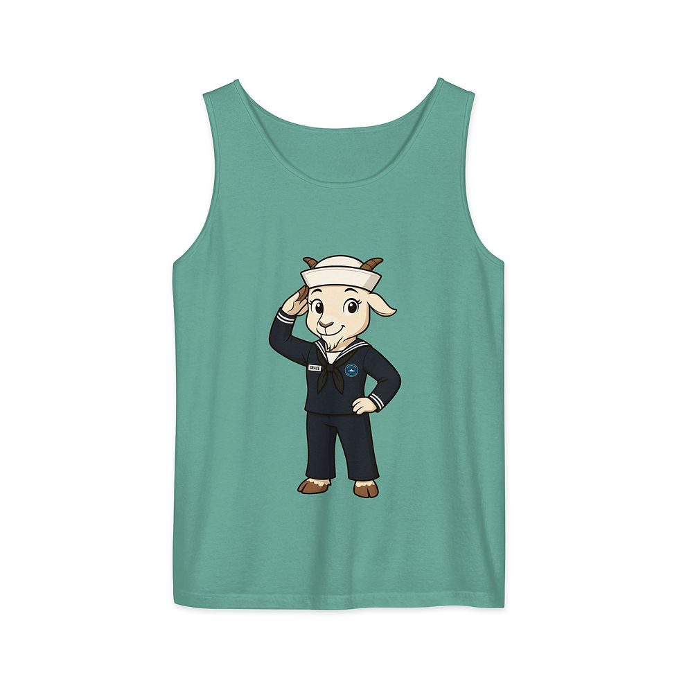 Thumbnail: Grace The Goat Unisex garment-dyed tank top