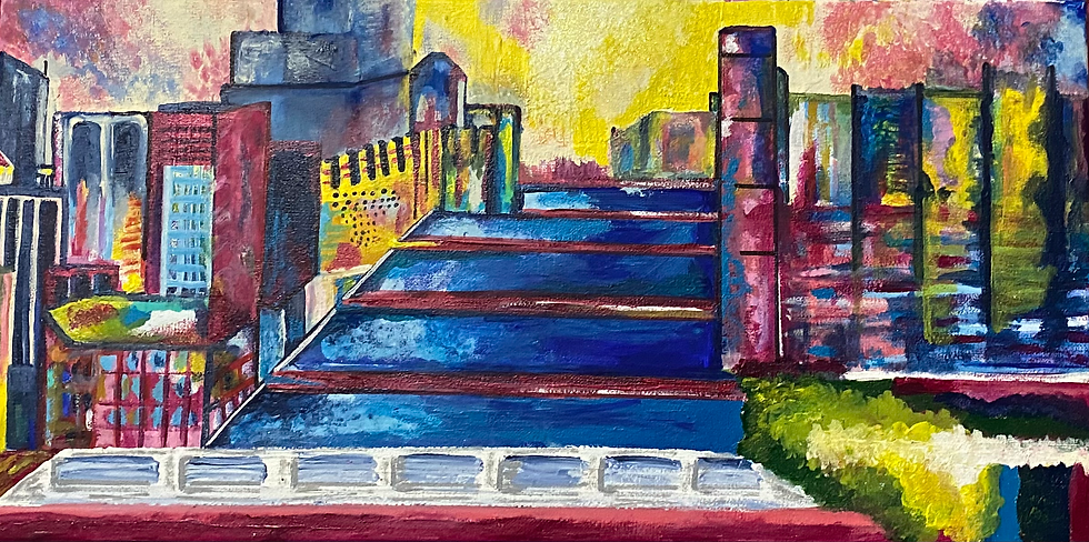 Thumbnail: Chicago View 10x20 acrylic paint on canvas 