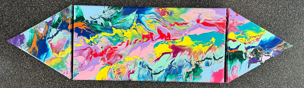 Thumbnail: Colors (1)8 X 16 & (2) 8in × 8in  TRIANGULAR STRETCHED CANVASES