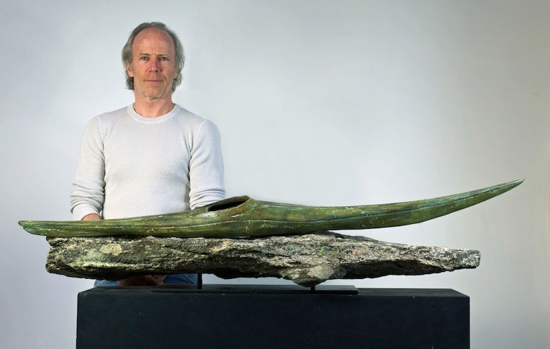 bronze kayak titled SOLD Wind on Water by neil clifford