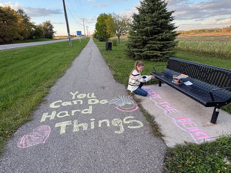 Sidewalk chalk message