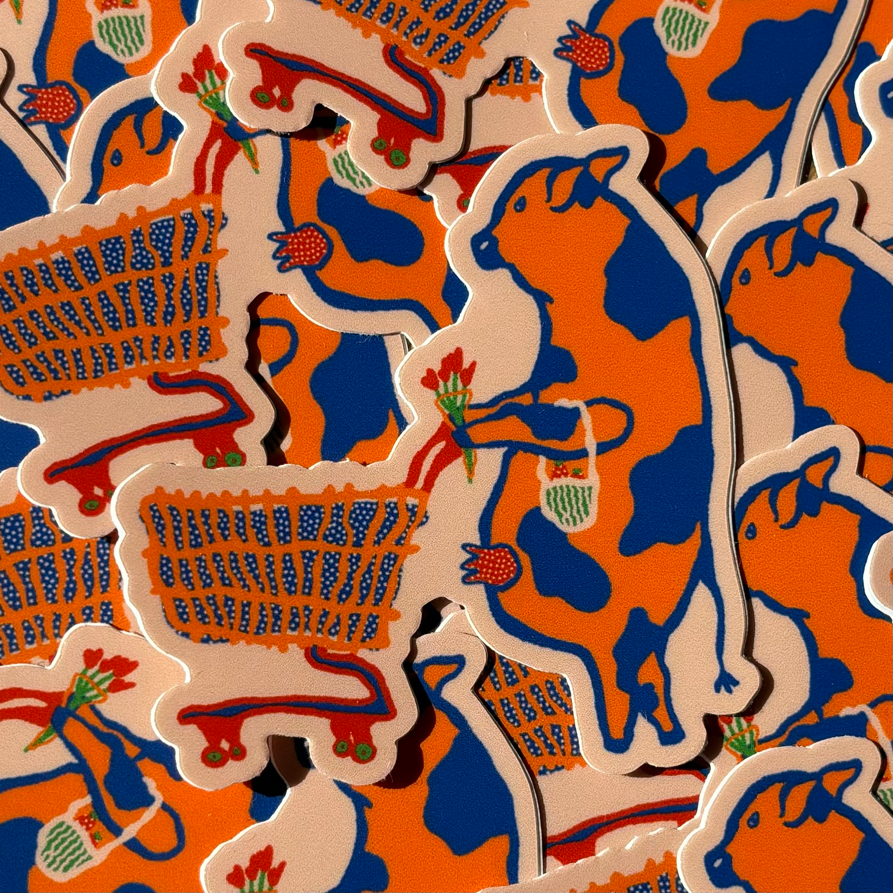 Cow's day at the Market Sticker