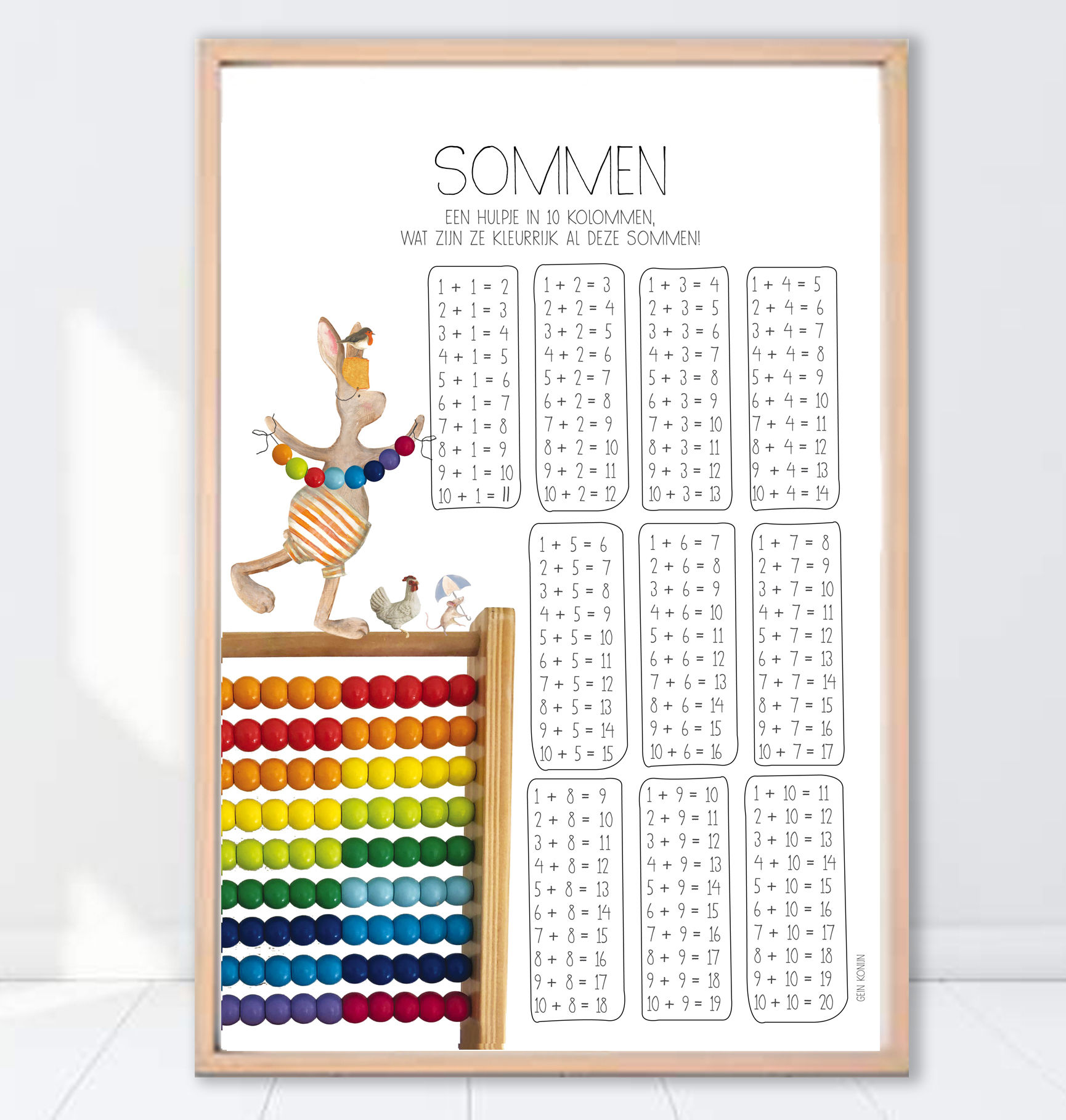 Poster Gein Konijn Sommen