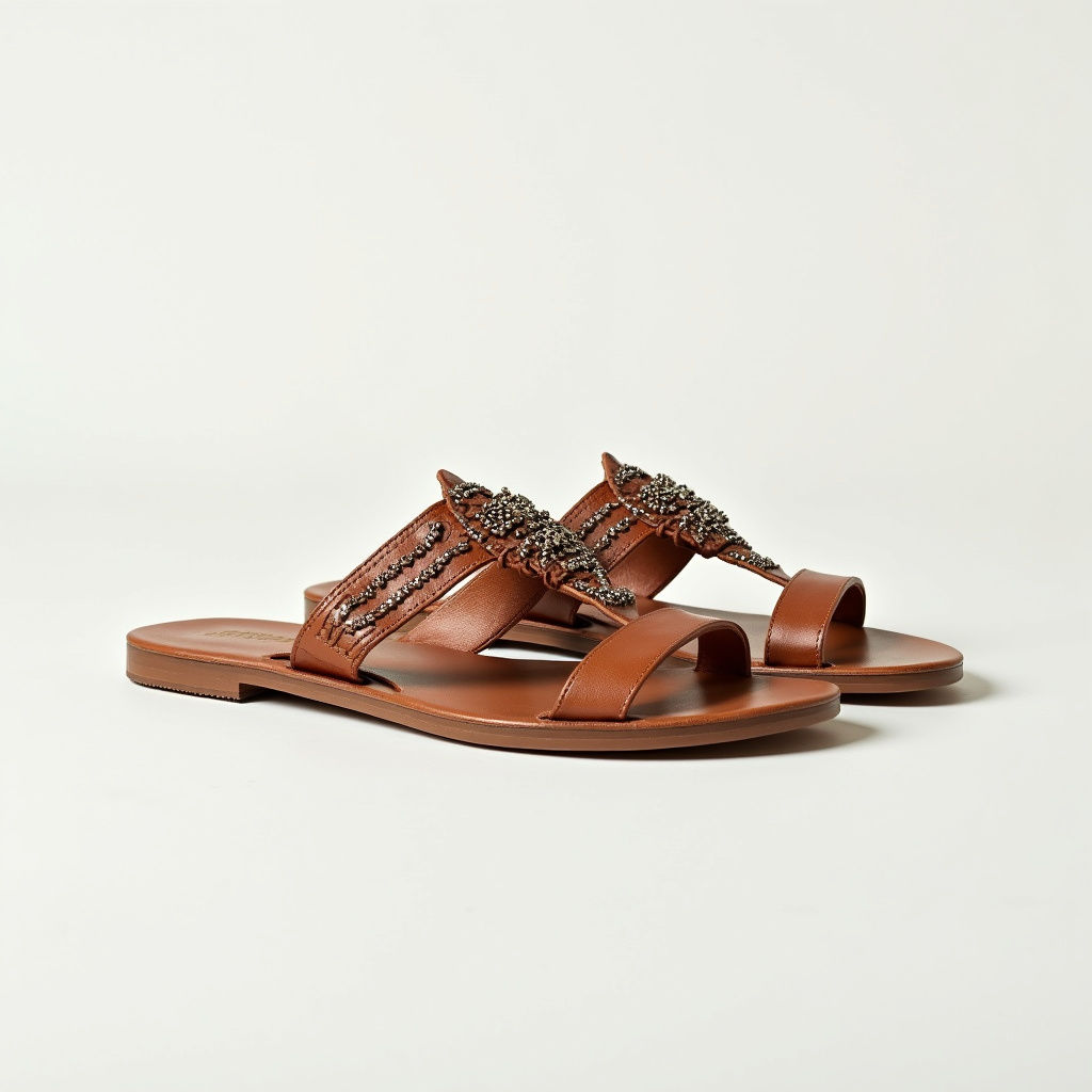 Embellished Leather Sandals