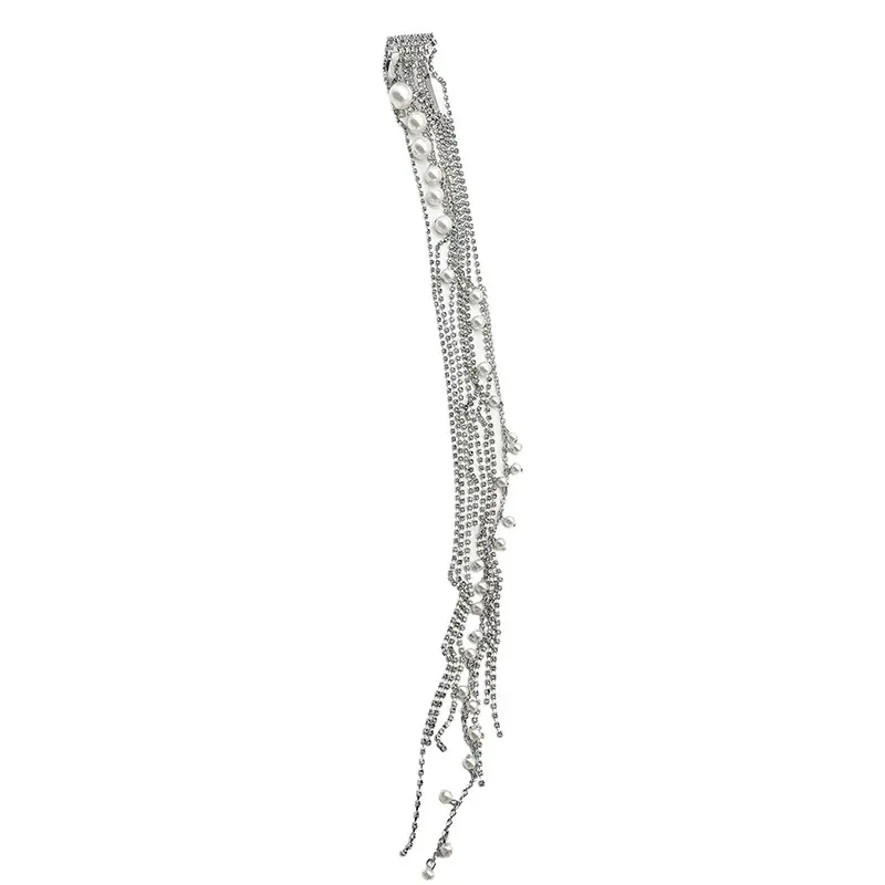 Thumbnail: Pearl Rhinestone Tasseled Hair Hook