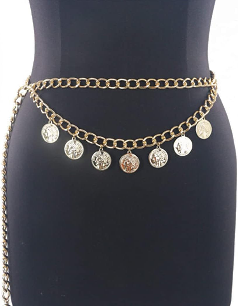 Thumbnail: Vintage coins Belly/Waist Chain Belt (Gold/Silver)