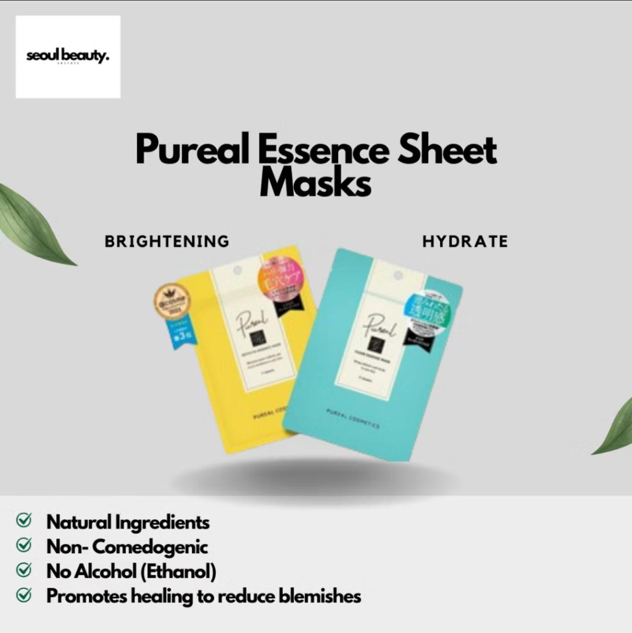 Pureal Essence Sheet Mask (7pcs) – Clear & Retivita