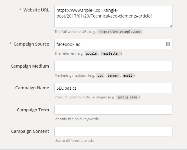 url utm builder fields