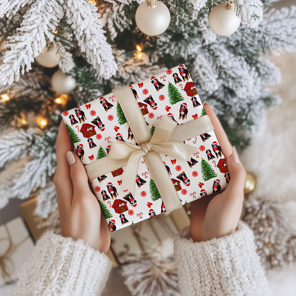 Thumbnail: Bernese Mountain Dog Wrapping Paper Gift Wrap Berner Mom