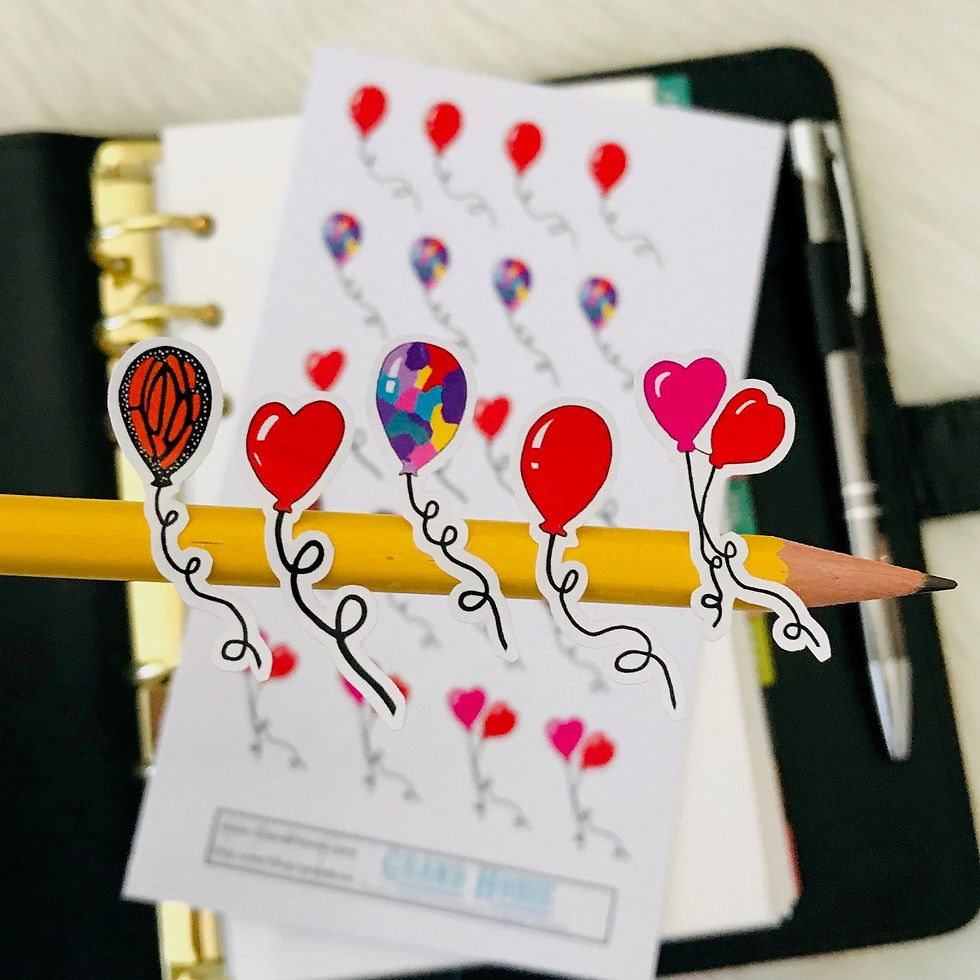 Thumbnail: Birthday Sheep Gold Crown Party Hats Stickers Original Illustration Planner Plan