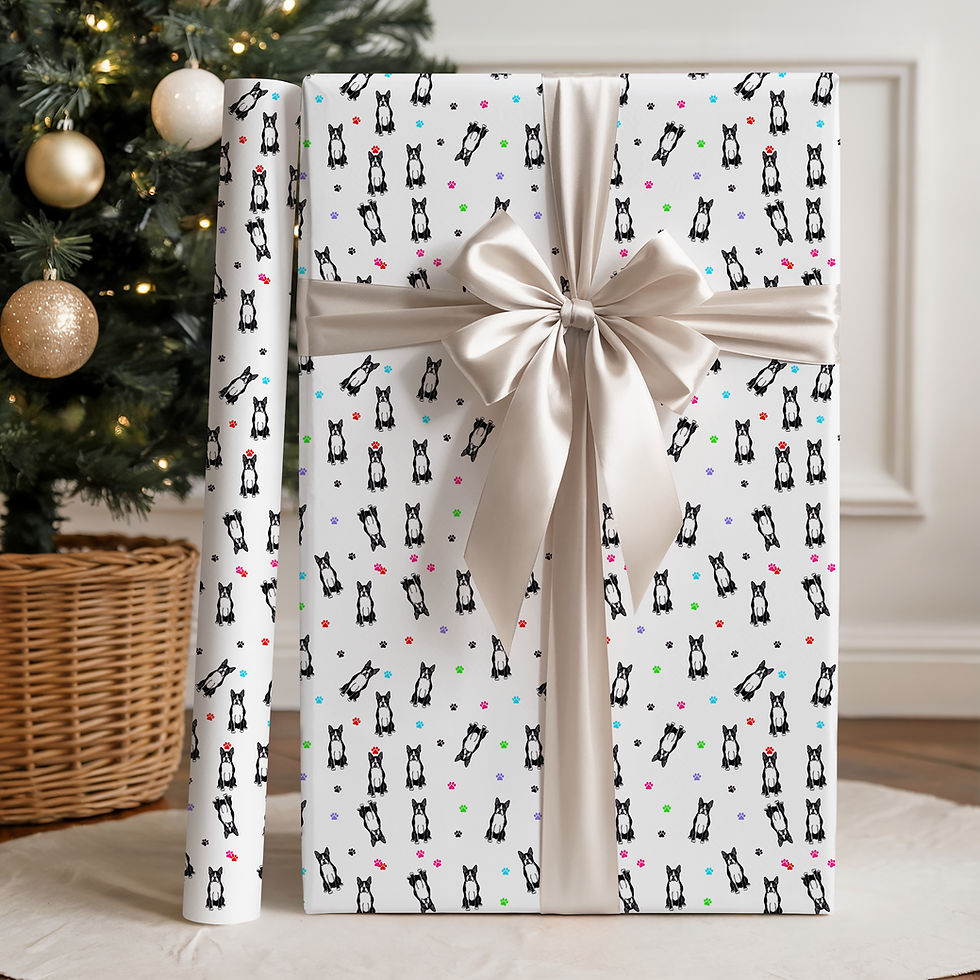 Thumbnail: Boston Terrier Wrapping Paper Gift Wrap  Dog  Birthday Party Valentines