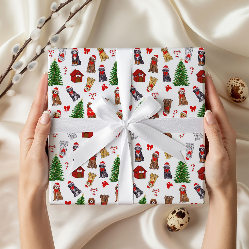 Thumbnail: Doodle Wrapping Paper Gift Wrap Goldendoodle Christmas